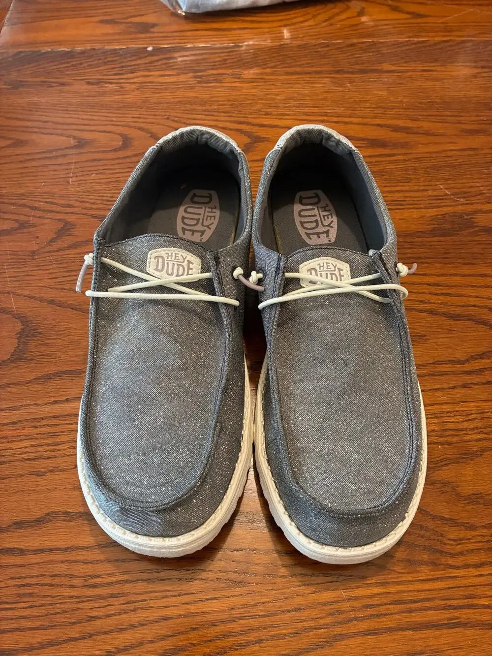 Hey Dude Wendy Metallic Sparkle Charcoal Gray Slip On Comfort Women's Size 11